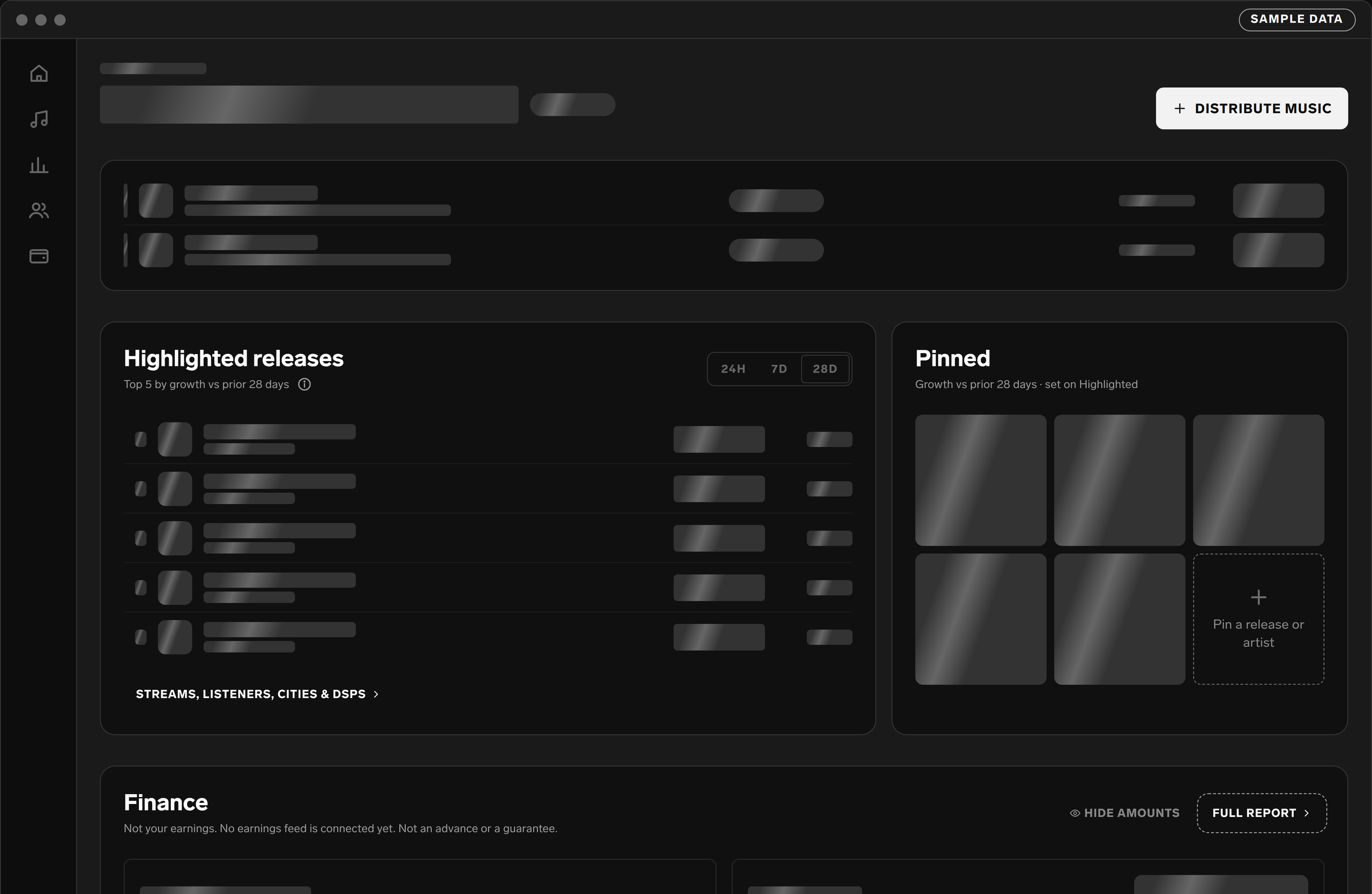 Loading state: every module shows skeleton rows at its final size